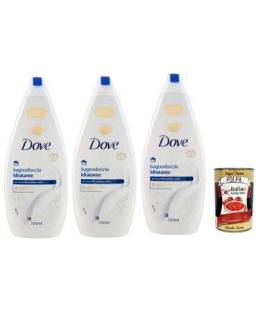 Italian Gourmet E.R. Dove Bagnodoccia Idratante Bath Foaming Bath 3 x 700 ml + Polpa Italian Gourmet 400 g Pack of 3