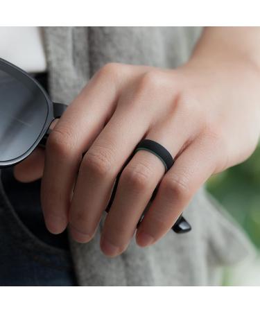 ThunderFit Women's Silicone Wedding Bands | Breathable 2 Layer | 5.5mm Wide 1.5mm Thick | Teal-Black, Black-Teal, White-Teal, Light Teal Glitter-White | Size 6.5-7 (17.35mm) - Buy Online on GoSupps.com