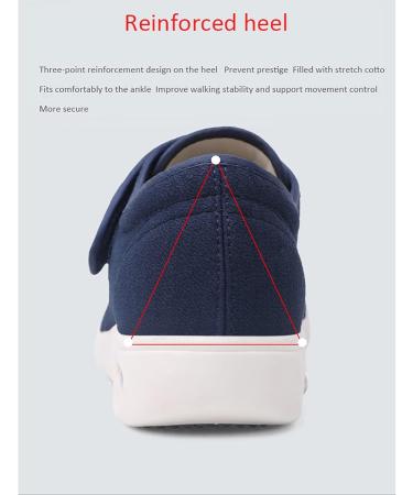 Buy Diabetic Walking Shoes for Men - Adjustable Slip-On Orthopedic Slippers | Comfort & Breathable | Wide Fit Available - 6.5 Black - Buy Online on GoSupps.com