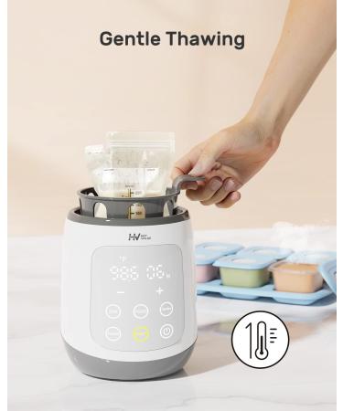 5-in-1 Baby Bottle Warmer with LCD Display - Fast Heating & Thawing, BPA-Free, Accurate Temperature Control - Grey White - Buy Online on GoSupps.com