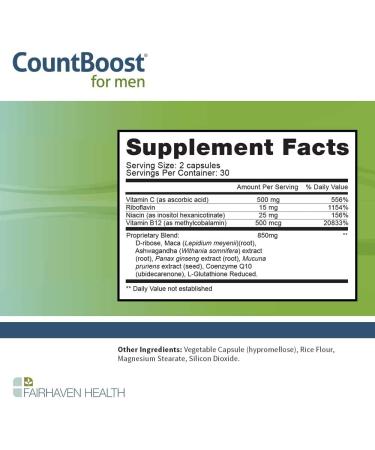 Fairhaven Health Count Boost for Men - Male Fertility Supplement - 60 Capsules - Buy Online on GoSupps.com