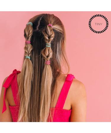 TELETIES Easter Collection Tiny Spiral Hair Coils - Bunny Love Ponytail Holder Hair Ties for Women - 5 Pack - Buy Online on GoSupps.com