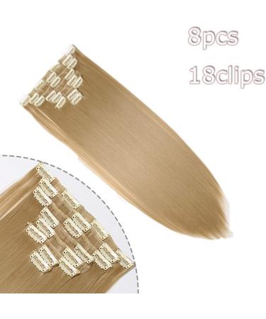 23 Ash Blond Ombre Clip-In Hair Extensions - Full Head 8 Pieces, 18 Clips - 23 Inch Straight Extensions - Buy Online on GoSupps.com