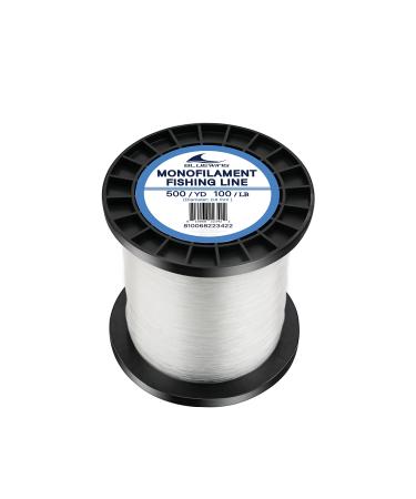 BLUEWING Monofilament Fishing Line 500/100/50YD Clear Invisible Thin Diameter Fishing String Mono Fishing Line,15-400lbs Size08 500yd/ 100lb/ 0.9mm