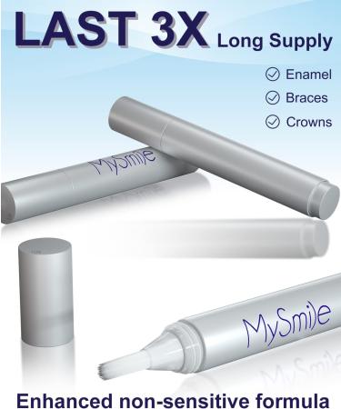 MySmile Teeth Whitening Kit - 6 Month Supply Non-Sensitive Teeth Whitener Pen - Removes Coffee, Smoking, Wine, Soda, Tea Stains in Just 10 Minutes - Buy Online on GoSupps.com