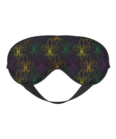 Mardi Gras Carnival Sleep Mask Adjustable Double -Sided Eye Mask Soft Sleeping Eye Covers for Sleeping Perfect Shading Reduce Eye Edema