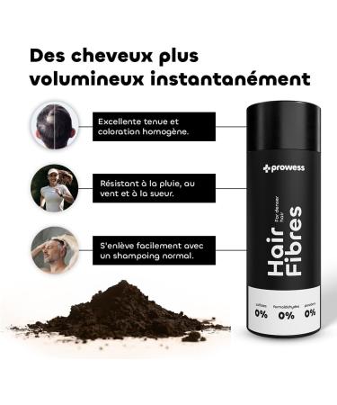 Prowess Brown Hair Fiber - 27g - Natural & Vegan - Texturizes & Densifies - Hair Densifying Powder for Men & Women - Cotton Hair Fiber - Formaldehyde and Sulfate Free - Buy Online on GoSupps.com