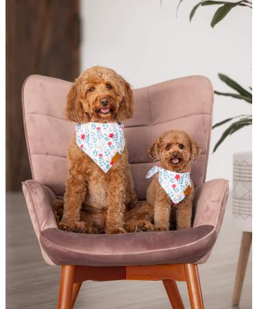 Remy+Roo Dog Bandanas 4-Pack - Elise Set | Premium Durable Fabric | Unique Shape | Adjustable Fit | Large Size - Buy Online on GoSupps.com