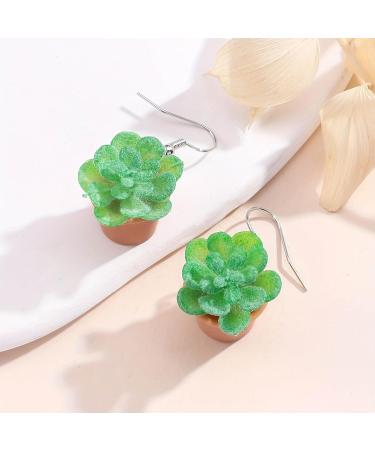 Feylie Small Bonsai Earrings - Creative Succulent Jewelry | Perfect Garden Gift for Mothers Women and Gardeners - Red - Buy Online on GoSupps.com