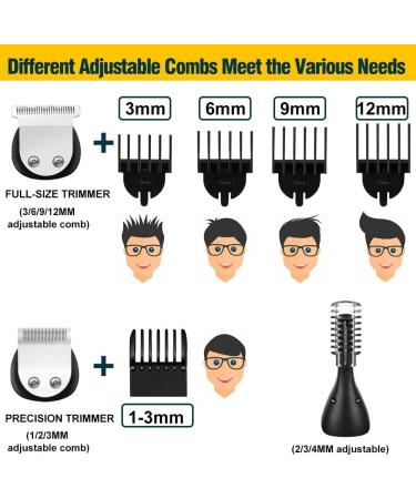 Pro Hair Clipper Professional 6 in 1 Hair Clippers for Men Beard Trimmer Razor Shaver Nose Trimmer Hair Trimmer Grooming Kit Washable - Buy Online on GoSupps.com