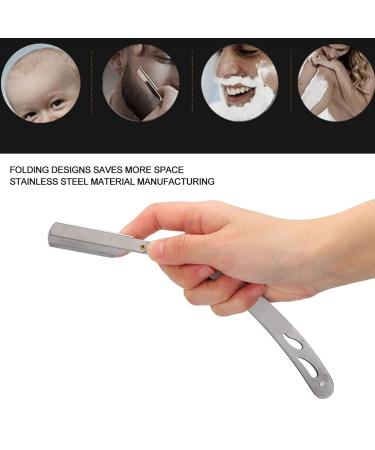 Buy Stainless Steel Barber Razor - Durable Rustproof Folding Razor Holder for Professional Shaving - Buy Online on GoSupps.com