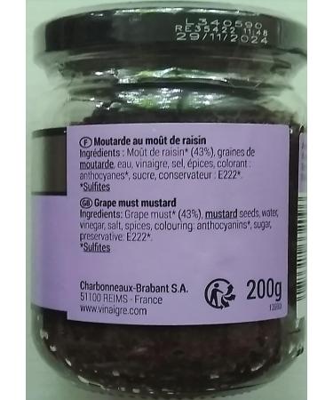 CLOVIS FRANCE - Red Grape must Mustard - 2 x 7.05oz / 200gr Glass Jar - Buy Online on GoSupps.com