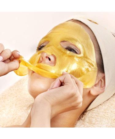Golden Face Collagen Facial Mask Set of 10 | Q10 & Hyaluronic Acid for Anti-Aging | International Shipping Available - Buy Online on GoSupps.com