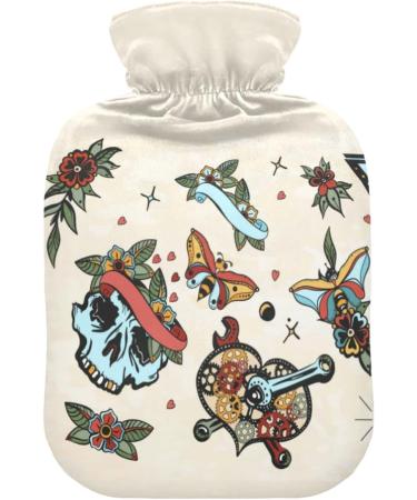 Naanle Skull Love in Outer Space Hot Water Bottle | 2L Handfoots Heating Bag for Pain Relief & Therapy - Transparent Design - Buy Online on GoSupps.com