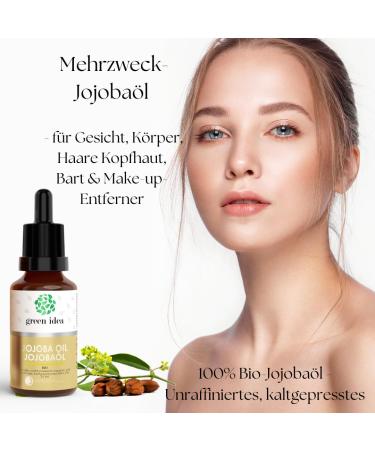 Organic 100% Pure Jojoba Oil - Natrue Certified Skincare for Face Body Hair & Nails | Vegan Cold Pressed in 25ml Glass Bottle - Buy Online on GoSupps.com