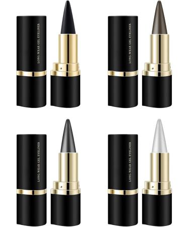  G n rique 4PCS Gel Eyeliner - Waterproof Eyeliner Pencil | Long-lasting gel eyeliner in silver black dark gray and brown | Highly pigmented multifunctional eye makeup 3.6g for - Buy Online on GoSupps.com