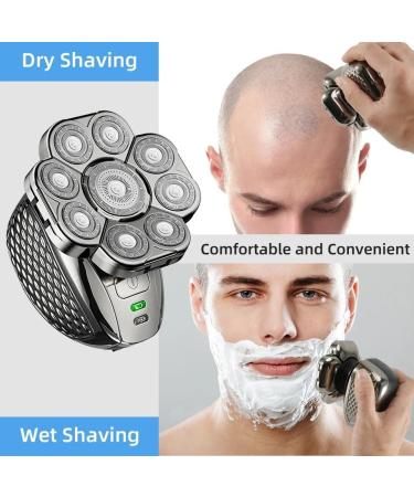 6 in 1 Men's Bald Head Shaver - Electric Razor with 9 Floating Blades Beard & Hair Trimmer Rechargeable Clipper for Bald Men - Buy Online on GoSupps.com