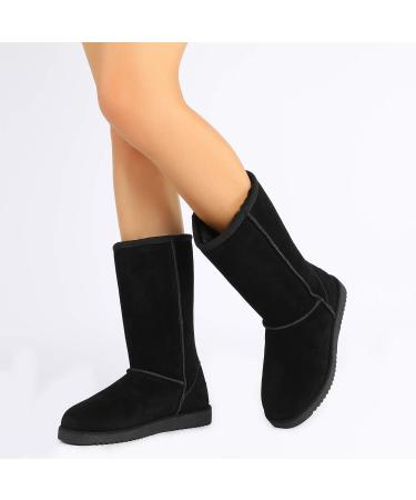 DREAM PAIRS Women's High-top Winter Snow Boots 8 Black | Slip-on, Warm & Comfortable Outdoor Booties - Buy Online on GoSupps.com