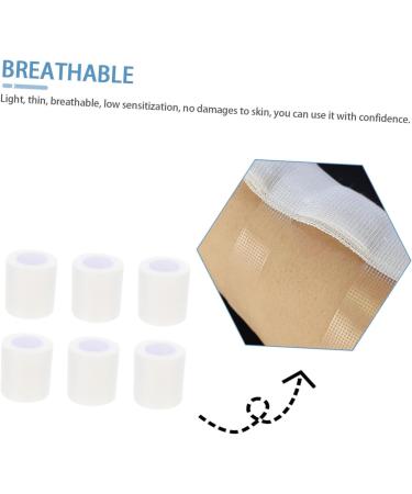 6 Rolls White Athletic Tape - Pressure-Sensitive Adhesive Bandaging & Fixing Tape - 5x5cm Tear-Off Holder for Sports & Bracing - Buy Online on GoSupps.com