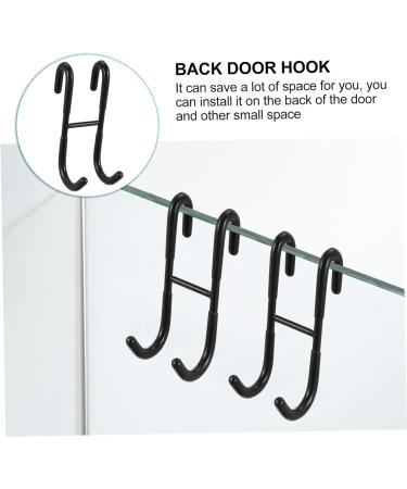 CATIEBYE 4pcs Door Hook Wall Mounted Clothes Mounted Hangers Kitchen Cabinet Hooks Stainless Steel 12X5CM Black 4 - Buy Online on GoSupps.com