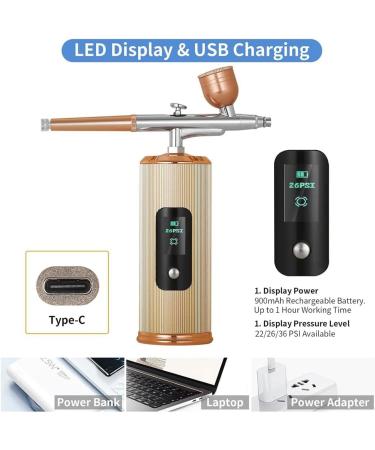 Sgnsvj Airbrush Kit with Compressor 36PSI LCD Screen Dual-Action Mode Cordless Airbrush for Nails Makeup Painting Cake Easy to Use - Buy Online on GoSupps.com