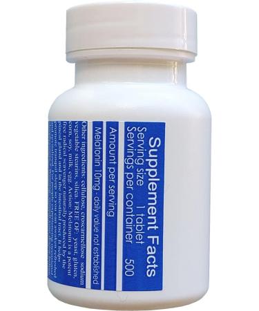 Melatonin 500 count 10mg Quick Dissolve Vegan Super Strength - Buy Online on GoSupps.com