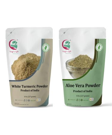 Multi pack | White turmeric powder + Aloe vera powder bundle | 8 oz each
