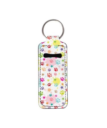 Panskyllis Colorful Dog Paw Lip Gloss Holder Lip Balm Portable Pocket Travel Accessories Chapstick Holder Fit for Most Standard Lip Balm Chapstick
