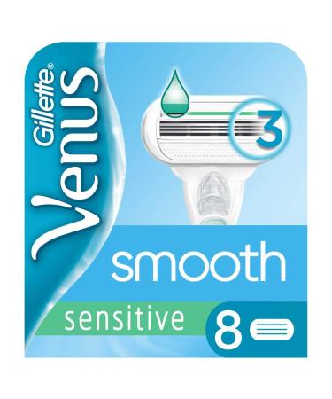 Gillette Venus Smooth Sensitive razor blades with moisture strip for skin protection 8 replacement blades - Buy Online on GoSupps.com