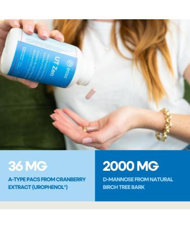 36 mg PAC Cranberry Pills for Women | 2000 mg D-Mannose for UTI | 120 Capsules | Clinically Proven Urinary Tract & Bladder Health | Made in USA - Buy Online on GoSupps.com