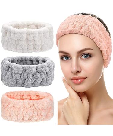 Make Up Headband for Washing Face Spa Remover Makeup Hair Band Facial Headband skincare towel headband for Women and Girl (makeup3color)