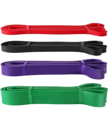 Resistance Band Pull Up Assist Set - Durable Latex Workout Bands for Home Gym Fitness - Red/Green/Black/Purple - Buy Online on GoSupps.com