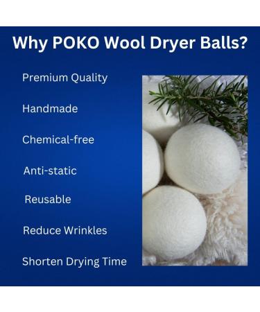 Wool Dryer Balls - 6 XL Pack | 100% Natural Chemical-Free Fabric Softener | Reusable Anti-Static Laundry Balls for Eco-Friendly Drying - Buy Online on GoSupps.com