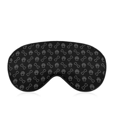 Line Footprints and Bones Sleep Mask for Women Adjustable Sleeping Eye Shades Cover with Elastic Strap