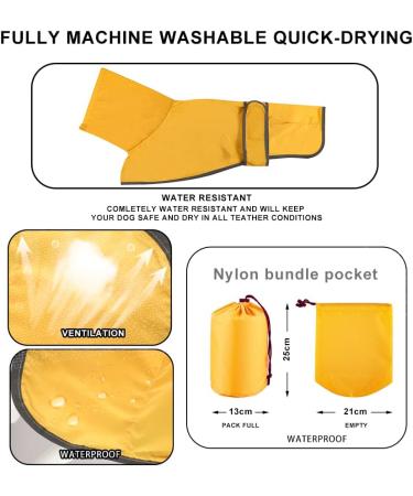 Waterproof Greyhound & Whippet Rain Coat for Medium & Large Dogs - Lightweight Summer & Winter Gear in Yellow - Buy Online on GoSupps.com