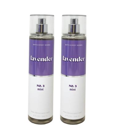 Bath and Body Work LAVENDER Fine Fragrance Mist 2 Piece Gift Set - Full Size Purple