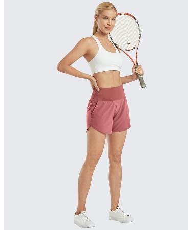 G4Free Women's Athletic Running Shorts 5 Inch with Pockets - Lightweight Workout & Tennis Shorts for Gym Exercise - Taupe Large - Buy Online on GoSupps.com