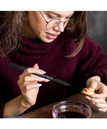 LICHENGTAI Edible Marker 2 Black Food Coloring Marker Double Sided Food Grade Pen Fine &Thick Tip Gourmet Writers For DIY Cake Decorating Cookies Frosting Easter Eggs - Buy Online on GoSupps.com