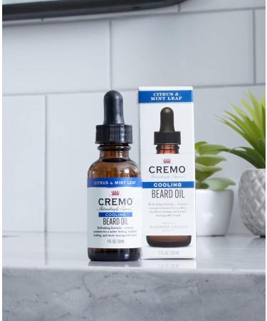 CREMO Cooling Beard Oil for Men - Citrus & Mint Leaf | Natural Oils | 30ml - Buy Online on GoSupps.com