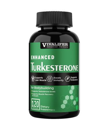 Turkesterone, 1000mg Muscle Building and Mood Boost, Male Strength Enhancer and Immune Supplement - 120 Vegan Capsules 120 Count (Pack of 1)