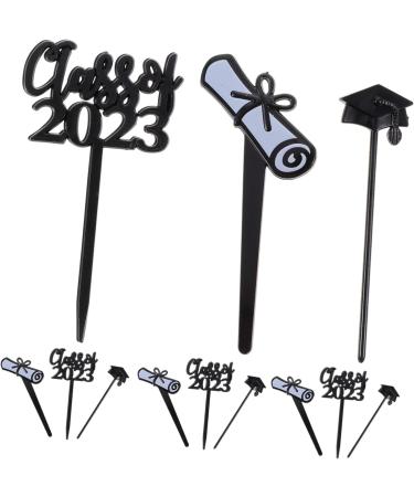 INOOMP 120 Pcs Graduation Cake Insert Halloween Ornaments Halloween Props Black Trim Class of 2023 Cupcake Topper Graduation Party Toppers Cake Picks Graduation Cake 2023 Decor Plastic - Buy Online on GoSupps.com