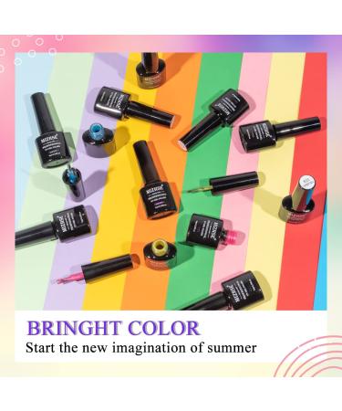 MIZHSE Neon Cat Eye Gel Nail Polish Kit 12Pcs - Blue Green Purple Magnetic Manicure Set - Buy Online on GoSupps.com