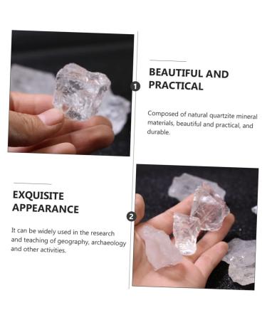 Toyandona 2ST Quartz Mineral Specimens - Geological Rehearsal Sample Ores for Teachers - Natural White Crystal Decor - 3x3cm Transparent Ore Decorations (2 PCS) - Buy Online on GoSupps.com