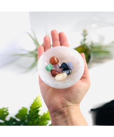 Selenite Crystal Charging Bowl - White Cleansing Altar Bowl for Meditation, Spiritual Recharging, and Crystal Decor - 6cm - Buy Online on GoSupps.com