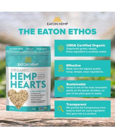 USDA Organic Eaton Hemp Hearts 24oz - Vegan Plant Protein with Omegas, Non-GMO, Gluten-Free - Paleo & Keto Friendly - Buy Online on GoSupps.com