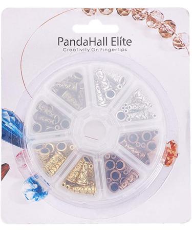 PandaHall 80pcs 18x18mm Earring Cones for Jewelry Making - Tibetan Metal Spacer Beads Caps for DIY Crafts - 4 Colors - Buy Online on GoSupps.com