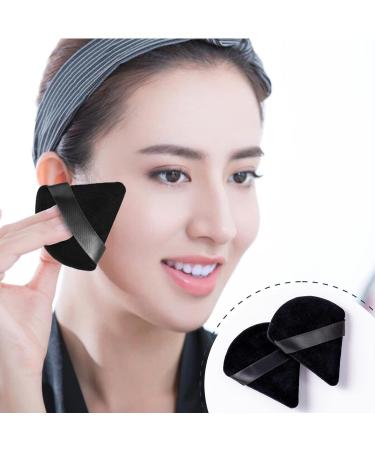 2 Pack Triangle Makeup Puff Set - Reusable Sponge with Strap for Loose Powder & Foundation - Wet/Dry Makeup Tool - Black - Buy Online on GoSupps.com