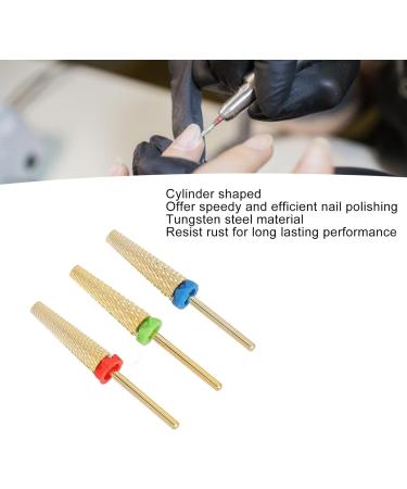 Generic Nail Drill Bits Cylinder Shape Manicure Drill Bits Polishing 3 Pieces with Storage Box for Nail Salon - Buy Online on GoSupps.com