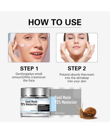 Snail Mucin 92% Moisturizer - Hydrating Face Gel Cream for Dry & Sensitive Skin - Advanced All-in-One Repair Cream - Buy Online on GoSupps.com