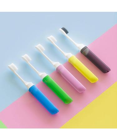 KazUp Rainbow Toothbrush - Portable Folding Soft-Bristle Toothbrush with Creative Sleeve for Home & Travel - Five Colors Available - Buy Online on GoSupps.com